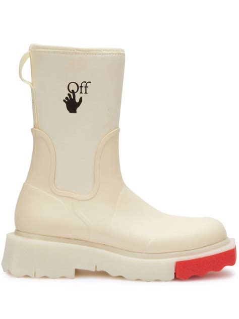 off white rain boots|farfetch boots off white.